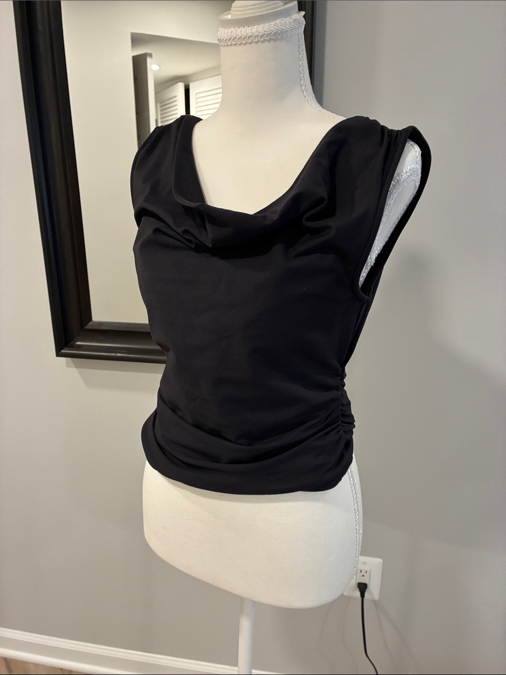 Anthropologie Black Cowl Neck Sleeveless Tank